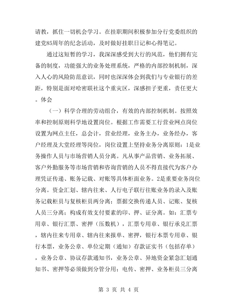 银行个人挂职学习心得体会工作总结_第3页