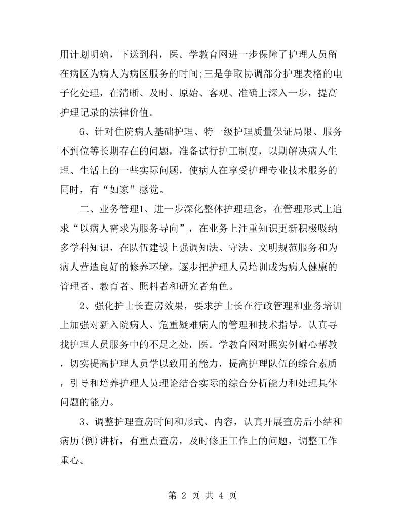 急诊护师工作计划表格_第2页