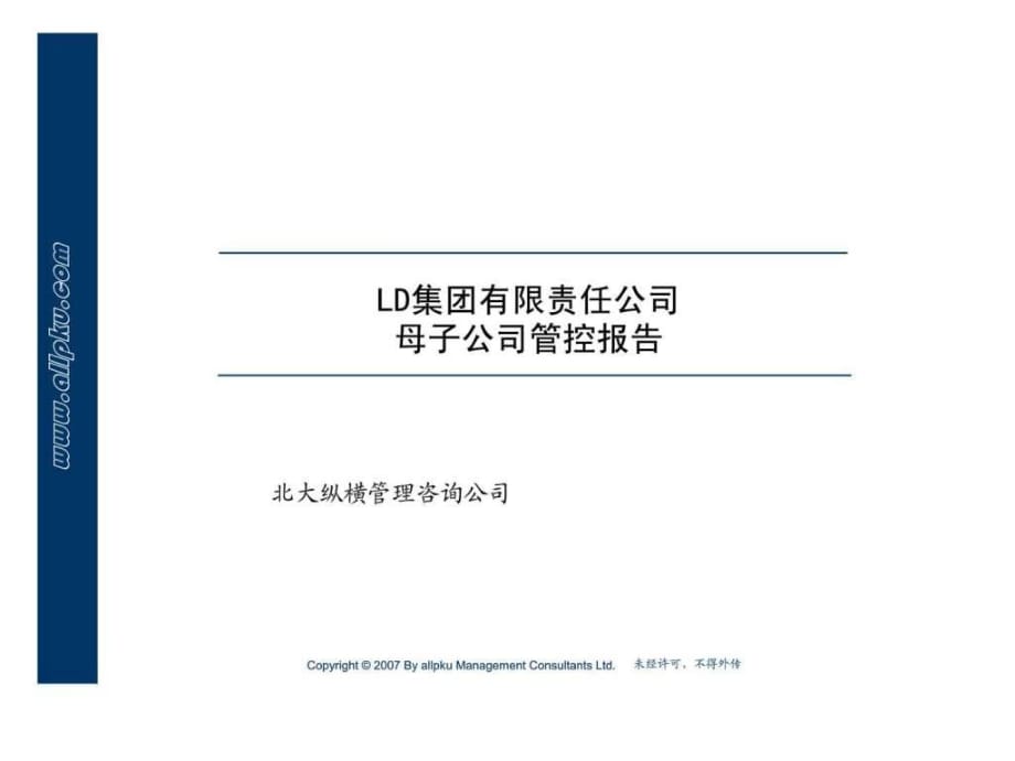 LD集團有限責任公司母子公司管控報告_第1頁