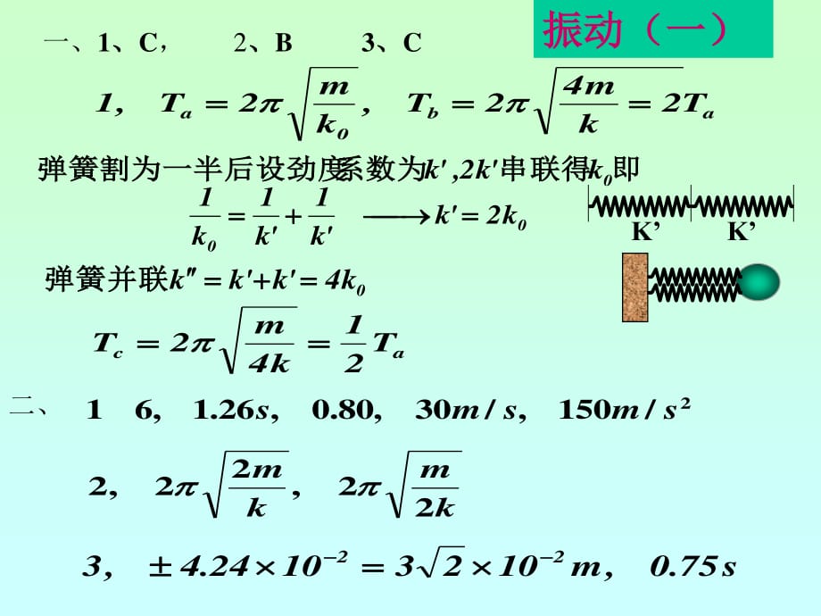 《大學(xué)物理教學(xué)課件》振動(dòng)與波作業(yè)答案_第1頁(yè)