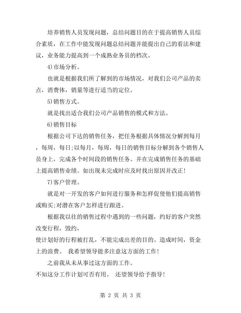 公司销售经理的年度工作计划_第2页