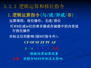 《微型計算機原理與接口技術》第3章8088指令系統(tǒng)4邏輯運算和移位指令