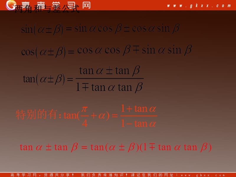 高一数学：5.1《两角和与差的三角函数》课件（湘教版必修二）_第3页