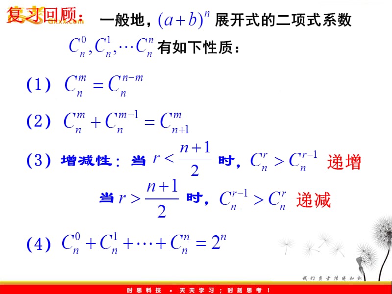 高二数学：《杨辉三角与二项式系数的性质》课件_第3页