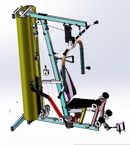 健身器材結(jié)構(gòu)創(chuàng)新設(shè)計【綜合多功能健身器】【健身房健身器材】【說明書+CAD+SOLIDWORKS】