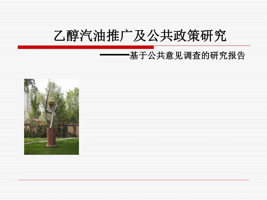 乙醇汽油推廣及公共政策研究基于公共意見調查的研究報告_第1頁