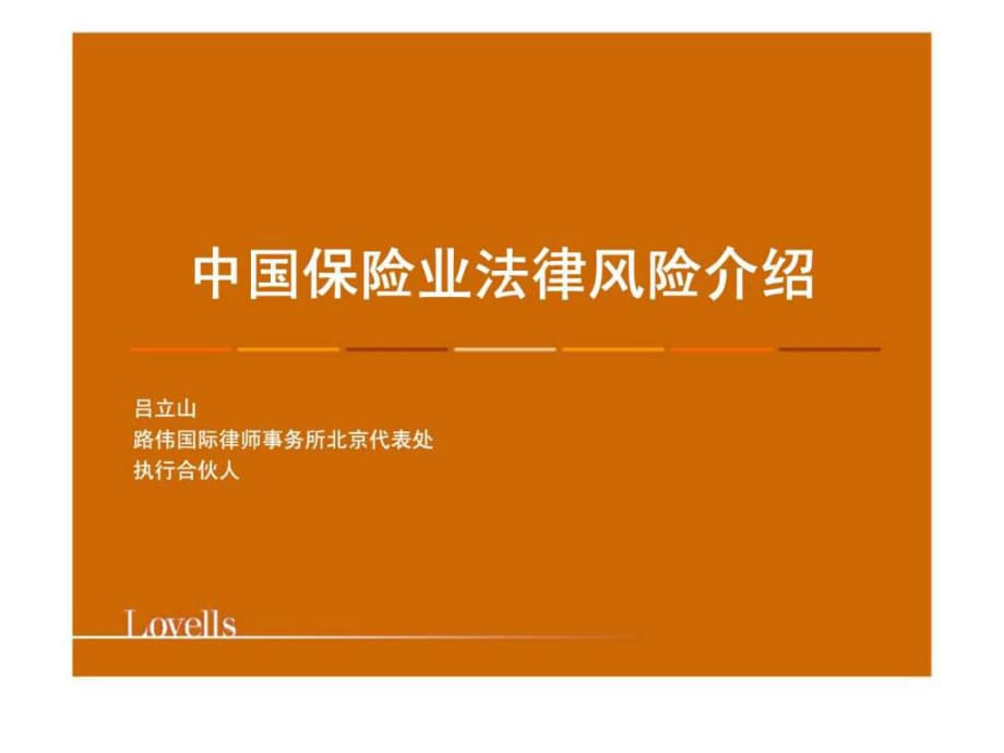 中国保险业法律风险介绍_第1页