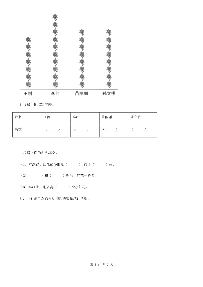 数学一年级下册总复习《统计与概率》专项训练卷_第2页