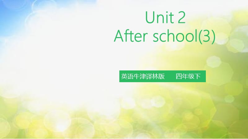 小学英语（三起）牛津译林版4BUnit 2 After school_第2页