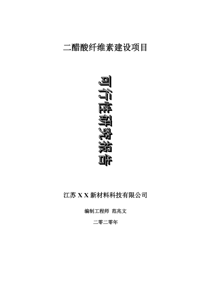 二醋酸纤维素建设项目可行性研究报告-可修改模板案例_第1页