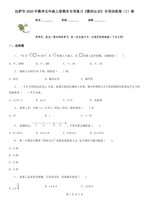 拉薩市2020年數(shù)學(xué)五年級上冊期末專項復(fù)習(xí)《數(shù)的認(rèn)識》專項訓(xùn)練卷（I）卷