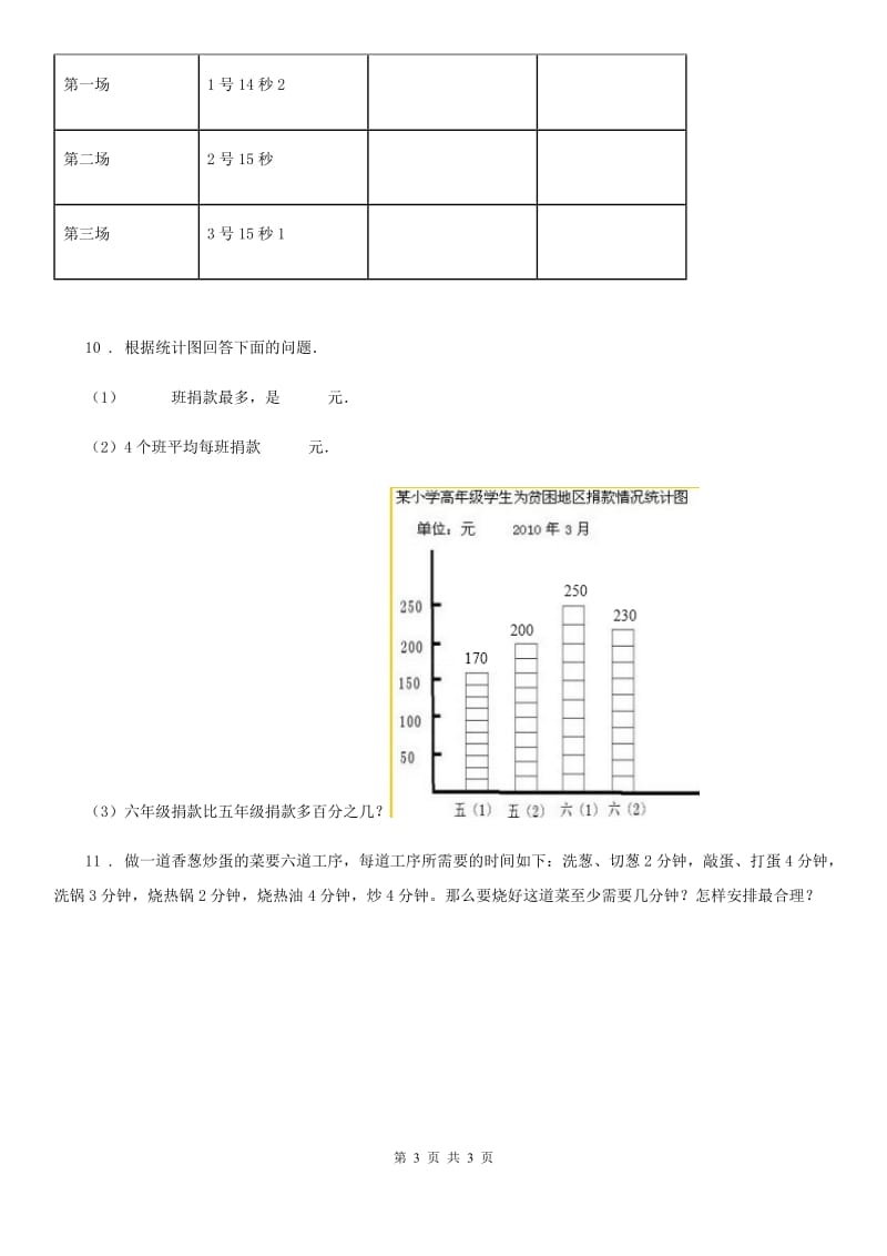 山西省2020年数学四年级上册第七、八单元测试卷（II）卷_第3页