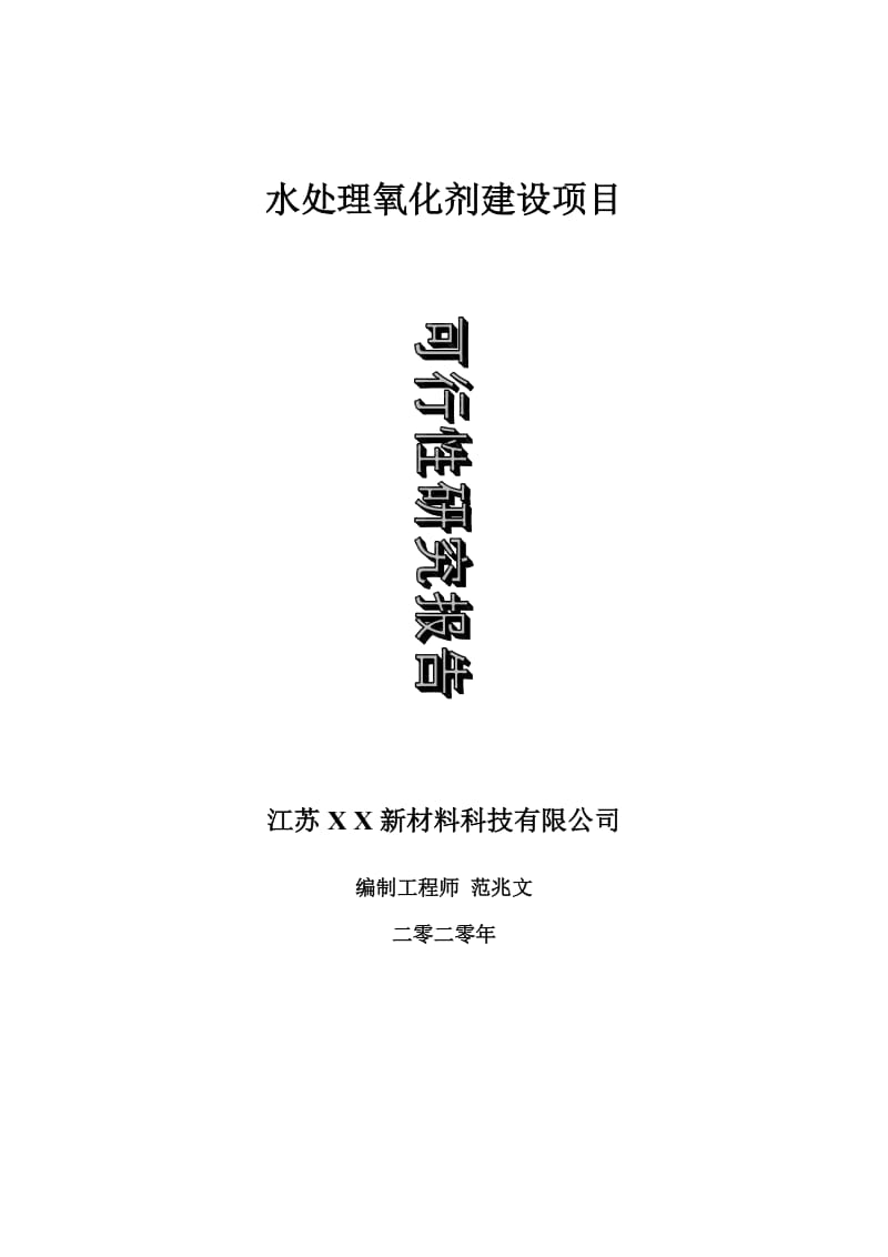 水处理氧化剂建设项目可行性研究报告-可修改模板案例_第1页