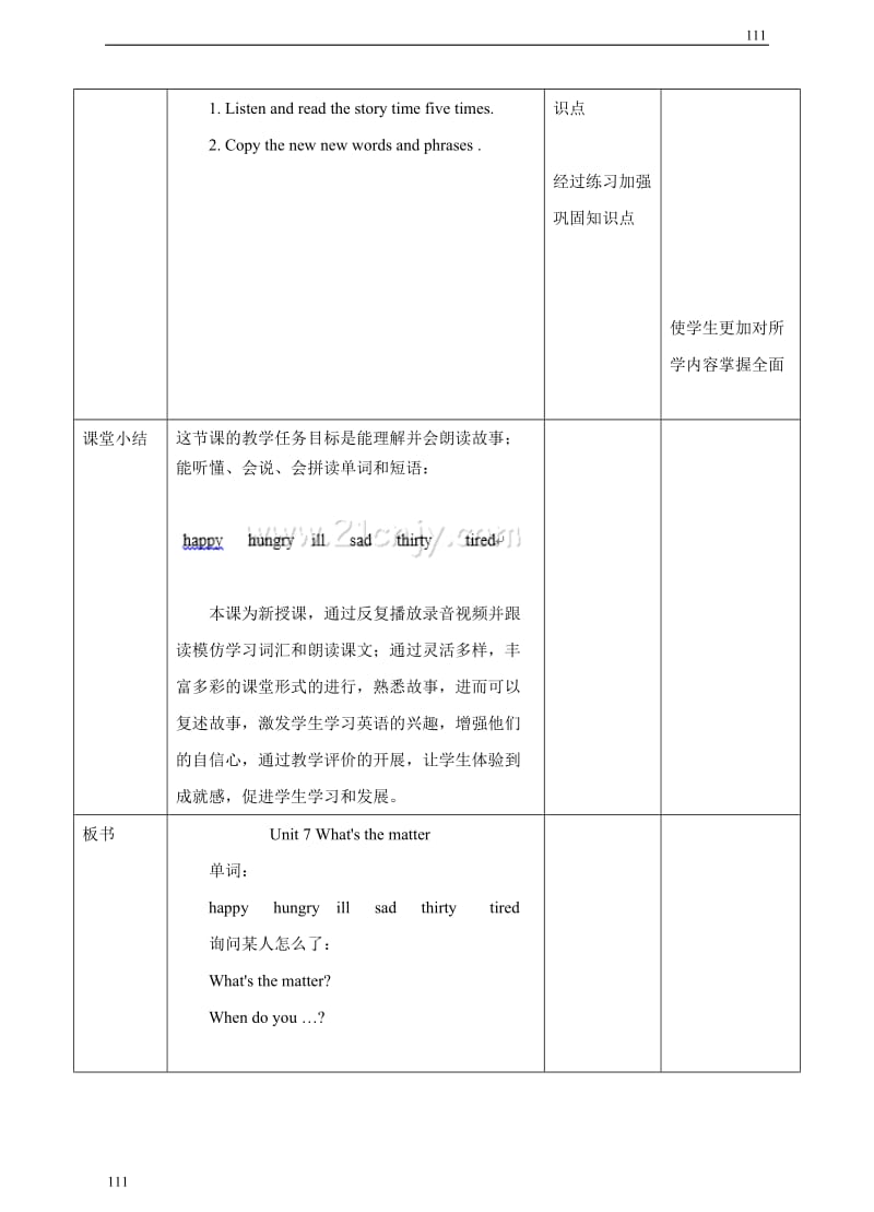 小学英语（三起）牛津译林版4BUnit 7 What's the matter(3) 教案_第3页