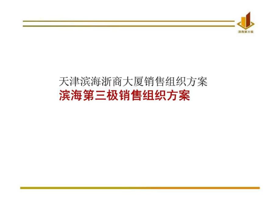 天津?yàn)I海浙商大廈銷售組織方案-濱海第三極銷售組織方案_第1頁