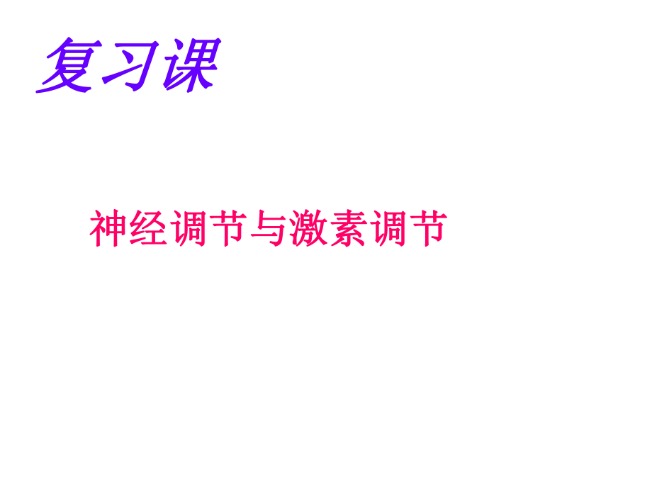 新人教版初中生物七年级下册《神经调节与激素调节》复习_第1页