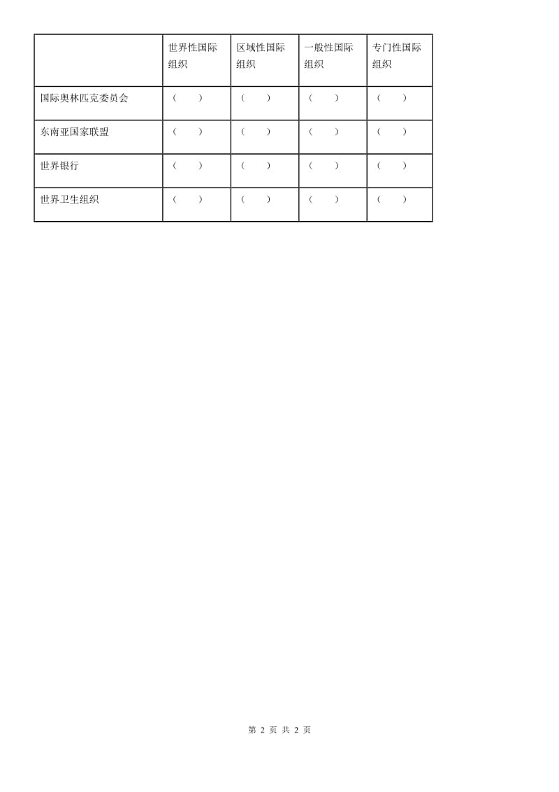 合肥市2020届六年级下册9 日益重要的国际组织练习卷C卷_第2页