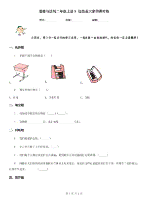 道德與法制二年級(jí)上冊(cè)9 這些是大家的課時(shí)練