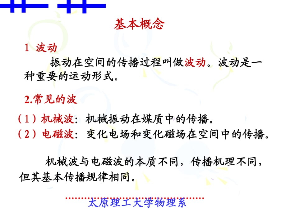 太原理工《大學物理》李孟春-§12-1機械波的產生和傳播_第1頁