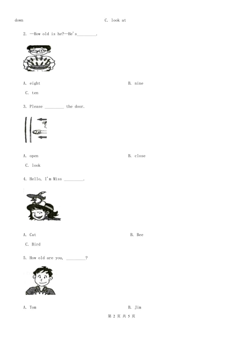 山西省2020年（春秋版）六年级下册小升初模拟测试英语试卷（一）A卷_第2页