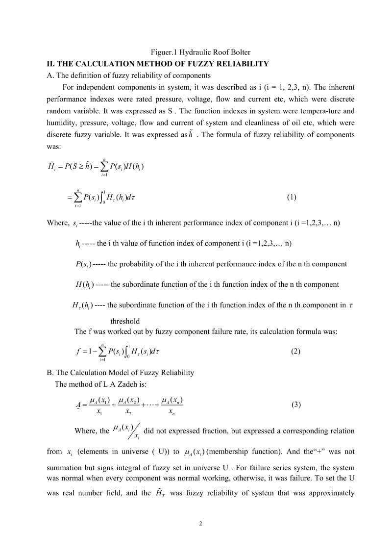 基于模糊可靠性理论的液压锚杆钻机的电液进料系统的研究外文文献翻译、中英文翻译_第2页