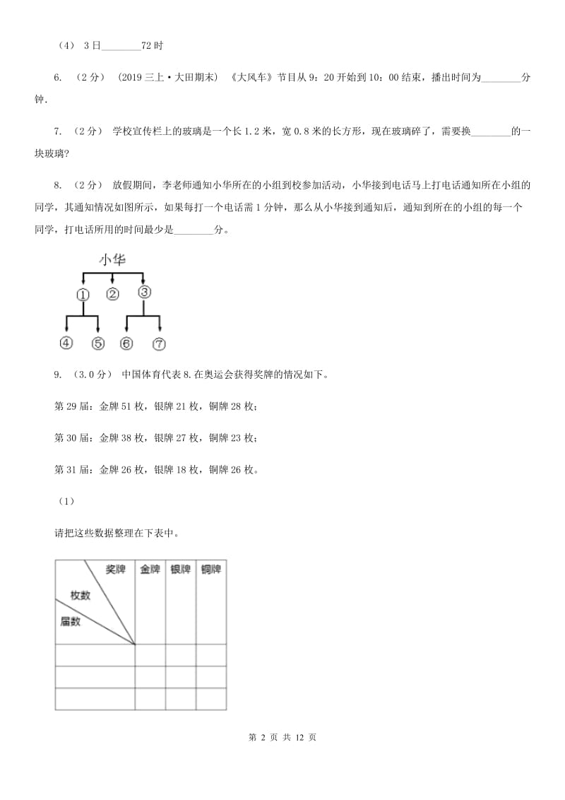 湖南省岳阳市一年级上学期数学第一次月考试卷_第2页