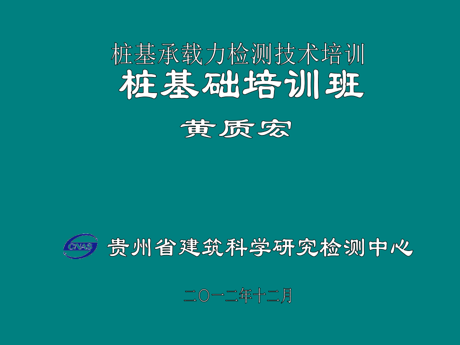 桩基承载力检测技术培训_第1页