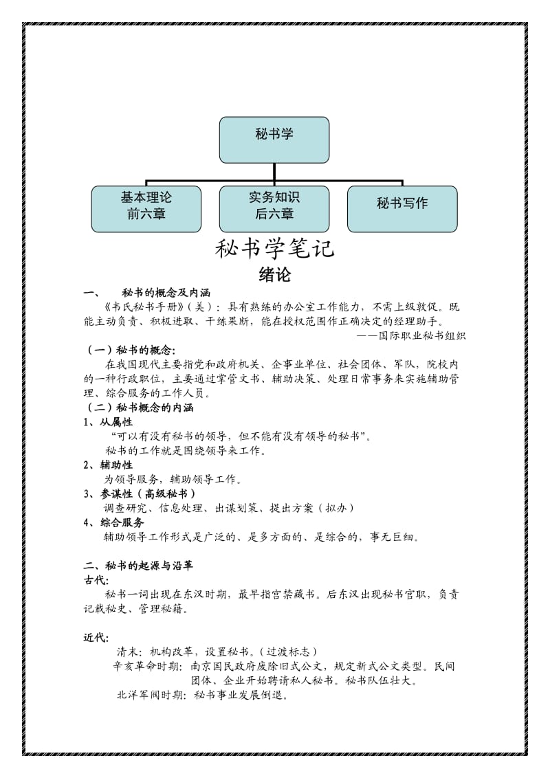 大学课程秘书学笔记.doc_第1页