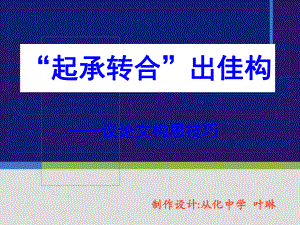 議論文“起承轉(zhuǎn)合”(考場作文法寶)