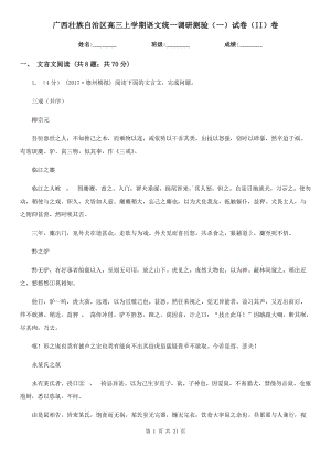广西壮族自治区高三上学期语文统一调研测验（一）试卷（II）卷