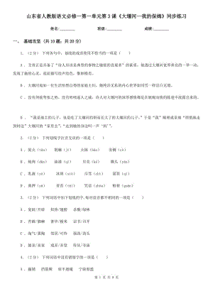 山東省人教版語文必修一第一單元第3課《大堰河—我的保姆》同步練習