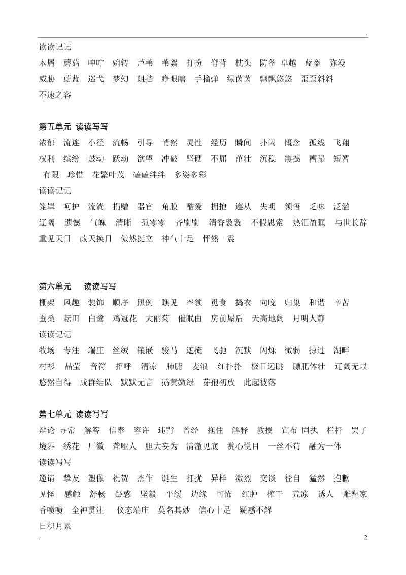 人教版四年级下册语文园地词语盘点_第2页