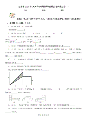 辽宁省2020年2020年小学数学毕业模拟考试模拟卷 17