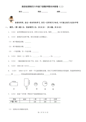 陕西省渭南市六年级下册数学期末冲刺卷（二）