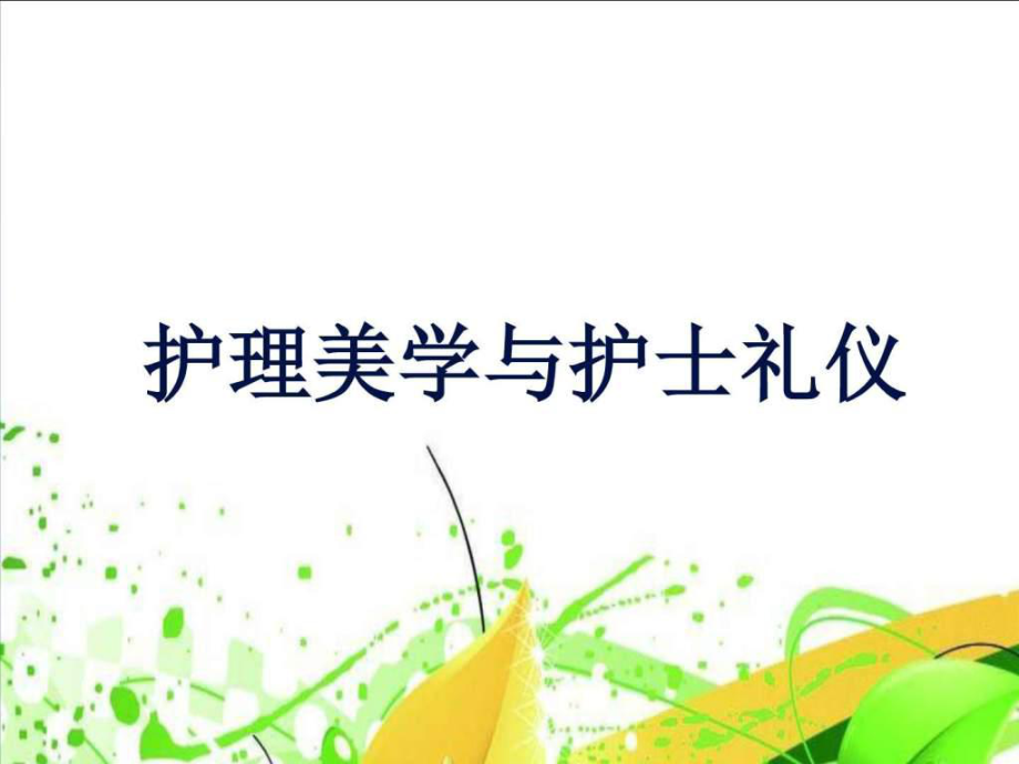 護理美學與護士禮儀.ppt_第1頁