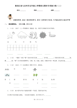 黑龙江省七台河市五年级上学期语文期末专项复习卷（二）