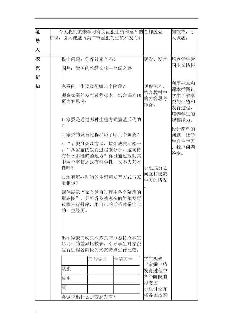 生物的生殖和发育教学设计_第2页