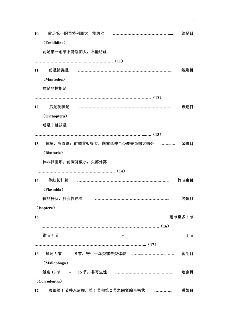 昆虫分类检索表_第3页