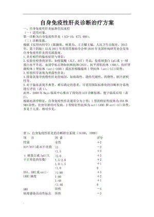 自身免疫性肝炎診斷治療方案