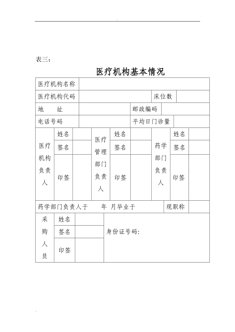 麻醉药品和第一类精神药品管理 各类表格_第3页