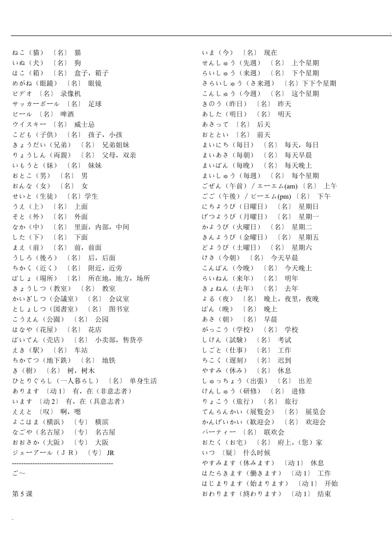 新标准日本语初级单词_第3页