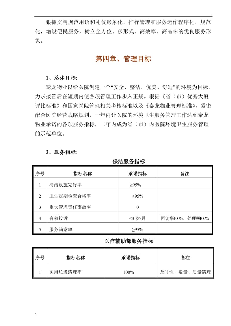 龙陵县第一人民医院物业管理投标书(75页)_第2页