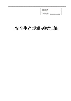 知名企業(yè)安全標(biāo)準(zhǔn)化全套管理制度匯編--可直接做模板