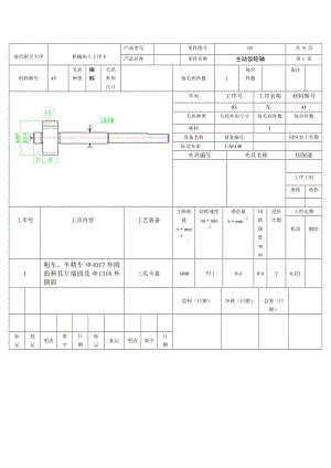 主動齒輪軸機械加工工藝設(shè)計帶圖紙