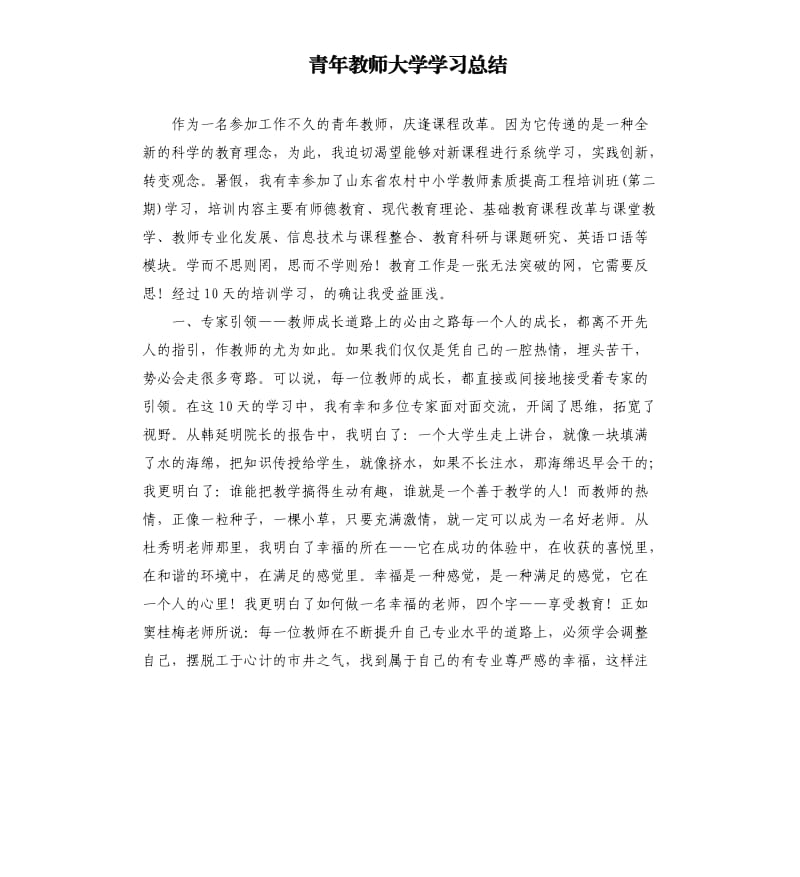 青年教师大学学习总结.docx_第1页