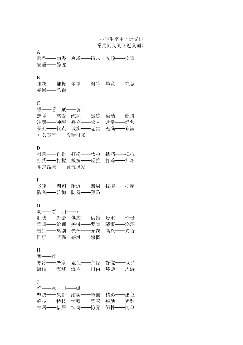 小学生常用的近义词_第1页