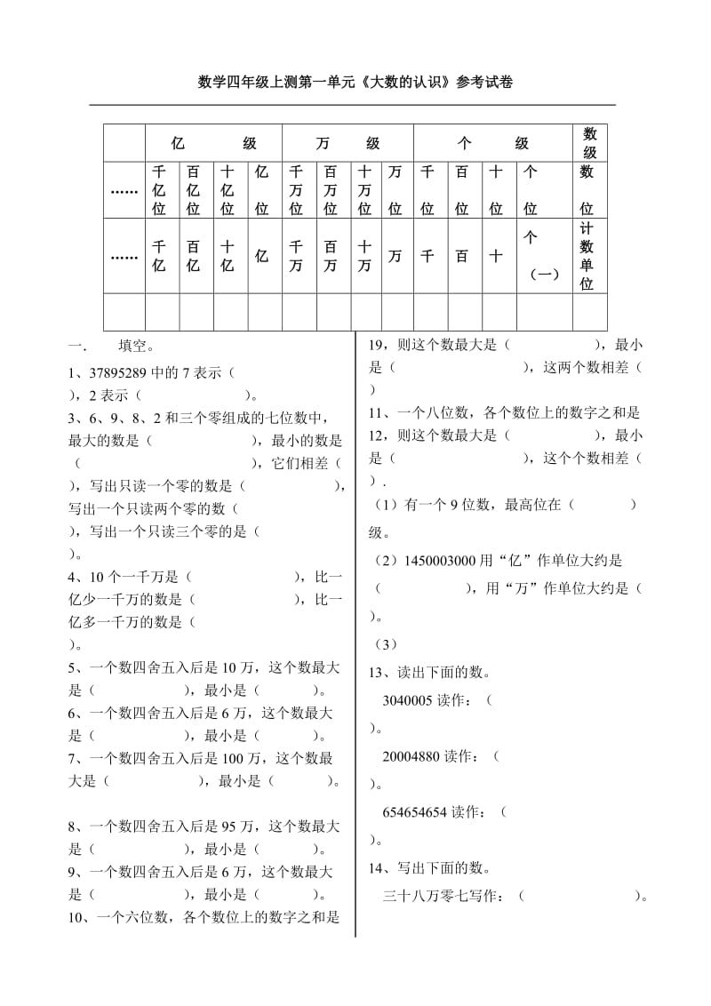 人教版四年級上冊數(shù)學(xué)習(xí)題_第1頁