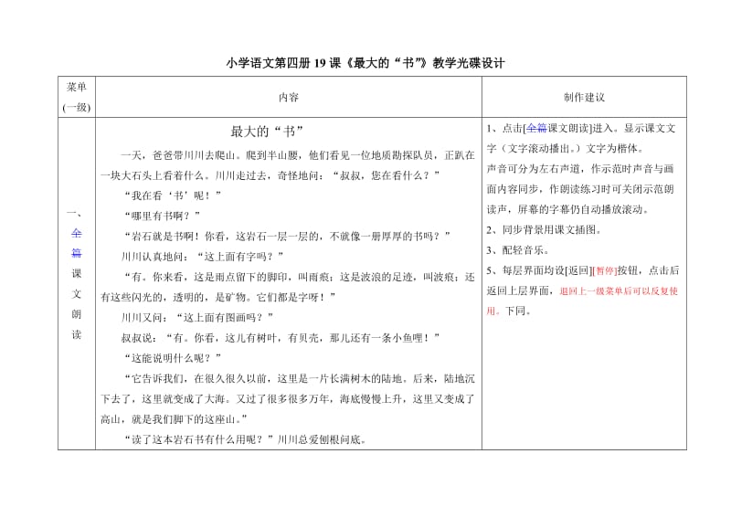 小學(xué)語文二年級下冊教學(xué)設(shè)計(jì)《最大的“書”》_第1頁