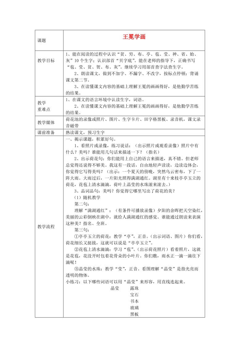 小学一年级语文下册 王冕学画沪教版_第1页