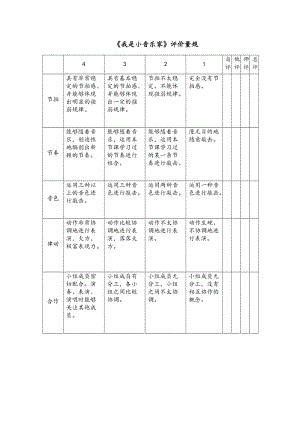 人音版小學(xué)音樂(lè)三年級(jí)下冊(cè)《我是小音樂(lè)家》評(píng)價(jià)量規(guī)